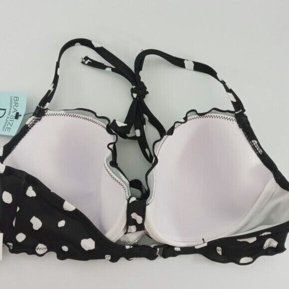 Sundazed Halter Bikini Top With Ruffle Trim Adjustable Straps Back Size 32C - Picture 5 of 6